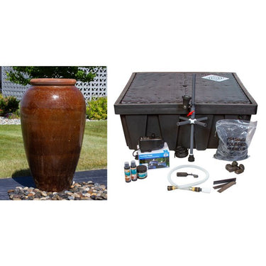 Tuscany FNT50480 Ceramic Triple Vase Complete Fountain Kit Vase Fountain Blue Thumb
